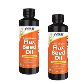 나우푸드 플랙씨드오일 아마씨유 액상 냉압착 비정제 NOW Flax Seed Oil Liquid Cold-Pessed Unefined, 2개