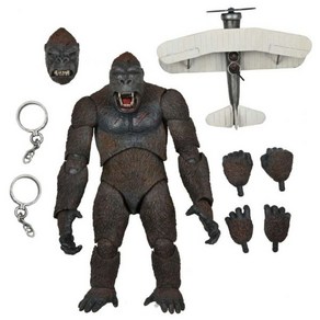 네카 NECA 2021 얼티밋 킹콩 고릴라 스컬 아일랜드 콩 오랑우탄 King Kong 항공기 공룡 버전 피규어, 단일사이즈, 항공기 버전, 1개