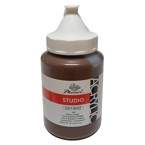 아크릴물감 STUDIO 250ml 687 Bunt Umbe/ 밤색 낱색 미술 벽화 공예작업 그리기 디자인 인테리어재료