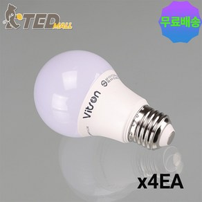 비츠온 LED 전구 E26 8W, 4개, 주광색