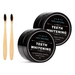 2개 세트 Activated Chacoal Teeth Whitening Powde with Bamboo Bush