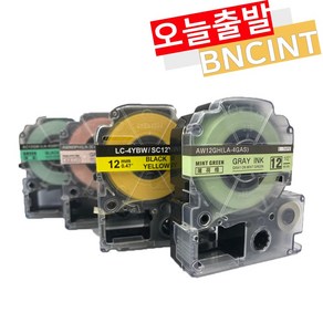 엡손 라벨 테이프 LW-K200BL OK730 LW-K420 OK1000P LW-H200RK 라벨프린터 라벨지 호환, 노랑바탕/검정글자 (SC12Y), 12mm