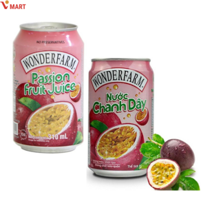 WONDERFARM 베트남 원더팜 패션프루트 음료 nuoc chanh day, 12개, 310ml