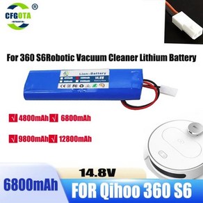 Qihoo .360 S6 용 배터리 팩 14.8V 12800mAh 로봇 진공 청소기 예비 부품 액세서리 교체 배터리, [01] 2600mAh, 01 2600mAh