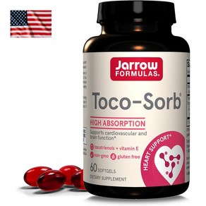 Jarrow Formulas Toco Sorb Vitamin E 60캡슐 재로우 포뮬러스 토코페놀