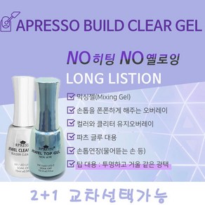 2+1 아쁘레쑤 보석 논와이프 탑젤&빌더 클리어젤 (오버레이 탑젤)15ml (교차선택가능), 아쁘레쑤 보석 탑젤, 아쁘레쑤 보석 탑젤, 3개