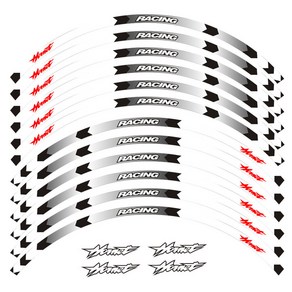 오토바이 휠 타이어 림 스티커 혼다 호넷 CB400 CB599 CB600 CB750 CB900 CB919 CB1000R 용 17 인치, 1) A white, 1개