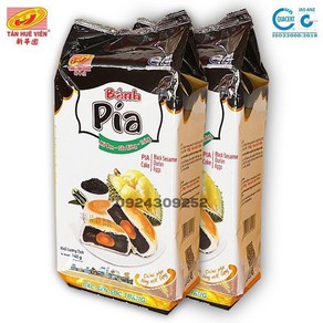 [Tan Hue Vien/탄후에비엔] Bánh pía 검은 참깨 두리안 에그 반피아 케이크 (540G), 540g, 1개