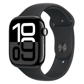 Apple 애플워치 10 GPS+Cellula, 46mm, 알루미늄, 제트 블랙 / 블랙 스포츠 밴드, M/L