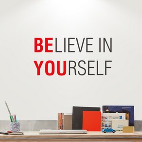 영어 명언스티커 BELIEVE IN YOURSELF 자신을믿어라 레터링스티커