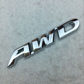 CIVIC CRV AWD 엠블럼 스티커 트렁크 액세서리 1X 3D 금속 자동차 문자, 02 CHROME, 1개