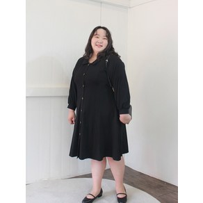 [~8XL] 여성 빅사이즈 블랙 카라 롱 원피스 99 100 오피스룩 상견례룩 하객룩 4XL 6XL 8XL 가슴단면 70이상