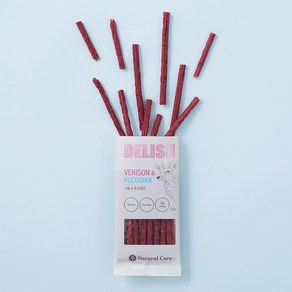 [유통기한25년6월] 네츄럴코어 델리쉬 후코이단 져키 강아지간식, 10개, 20g, 사슴고기&후코이단