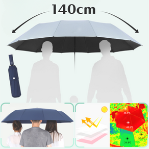 이숍 킹사이즈 골프우산 초대형 30K UV차단 자동 양산, 140cm 30K 킹사이즈, 네이비, 1개