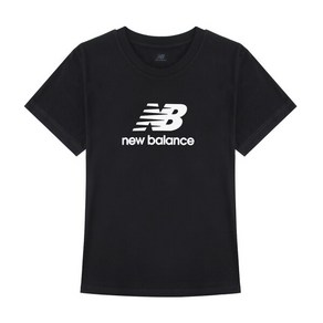 [뉴발란스] NB 에센셜 스택드로고 여성 반팔티 블랙 WT41502-BK