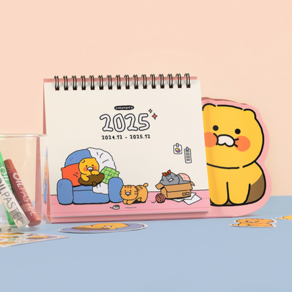 플로든 카카오프렌즈 입체 춘식이 탁상달력 2025년 캘린더 한국 미니 책상 달력 CALENDAR