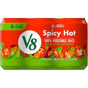 V8 저나트륨 오리지널 100% 야채 주스 341ml 24캔, 69 Fl Oz (Pack of 1)_Spicy Hot, Spicy Hot