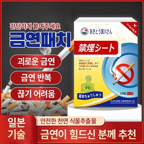 일본 금연 패치 36P 흡연 욕구가 강한 분 금연이 어려운 분 패치 JXY-11, 단색, 2개