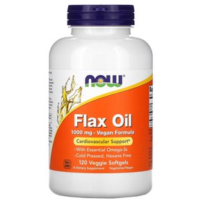 나우 푸드 아마씨 오일 1000mg 베지120정 Flax oil 콜드프레스