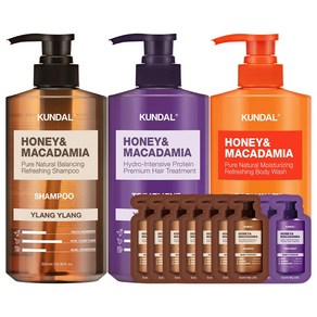쿤달 네이처샴푸500ml+트리트먼트500ml+바디워시500ml 일랑일랑향, 1개