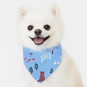 강아지 스카프 고양이 스카프 똑딱이 턱받이 귀여운 외출용 아이즈펫 패션 액세서리, 하늘정원, 1개
