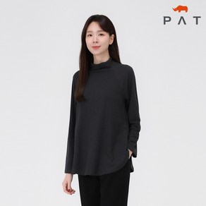 [PAT 여성] 배색 스티치 터틀텍 티셔츠_MI85402