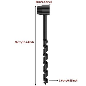 오거 드릴 비트 캠핑 부시크래프트 수동 홀 렌치 코어 목공 야외 서바이벌 펀치 도구 너비, 1개, 2. 16260