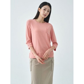 지센 에센셜 슬럽 솔리드 포켓 7부 티셔츠 LCTSO379_PKIlK984374