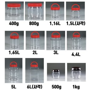 광구400g 800g 1.16L 1.5L 1.65L 2L 3L 4.4L 5L 6L 단지500 1kg액기스병 매실통 고추장통 게장통 젖갈통 반찬통 빨강뚜껑플라스틱통용기, 1개, 6L