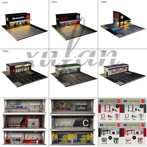 다이캐스트 전시장 1/64 자동차 주차장 진열장 디오라마 미니어쳐 보관 차고, 710007 RWB, 1개