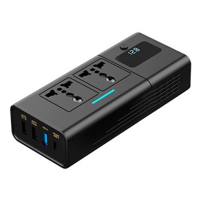 CABULE 차량용 인버터 QC3.0 고속 충전기 12V 200W PD 220V, 1개, 블랙