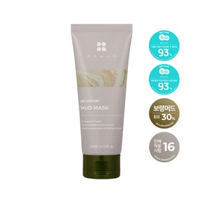 비알머드 리커버리 보령 머드 추출물 함유 모공케어 워시오프 마스크팩 110ml + 머드 마스크 9ml, 1개, 1세트