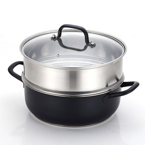 SUS201 블랙시크 스텐 컬러 파티웍 찜기 냄비 세트 28cm 찜기냄비 찜기채반 찜기 실리콘찜기 찜기실리콘 스텐찜기 전기찜기 만두찜기 편백찜기2단가정용 찜판