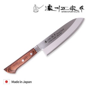 [사타케] 노슈 마사무네 라인 클래드 산토쿠식도 다용도 일본 식도 칼 마호가니 파카우드 원목 japan, 단품, 1개