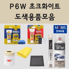 순정품 현대 P6W 초크화이트 자동차 차량용 붓펜 카페인트 도색 스프레이 더뉴 코나 하이브리드 베뉴 벨로스터 JS N라인