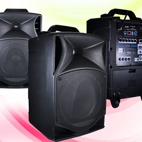 데닉스 DY-203NW 이동식 포터블 앰프 스피커 250W 행사용 마이크 앰프 축제 야외 선거유세 선거용 버스킹, 집게용 마이크