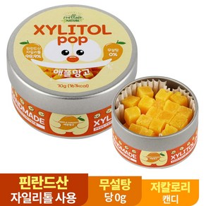 수제 장인 자일리톨 팝 캔디 사탕 70g 핀란드산 100% 애플망고, 1개