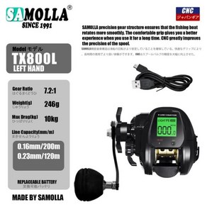 SAMOLLA 베이트 캐스팅 낚시 릴 전자 대형 LED 스크린 고속 7.2:1 10kg 바닷물 방수 캐스트 드럼 휠, 01 A, 1.A