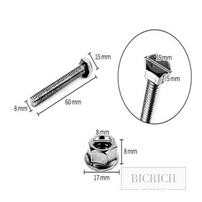 빅리치슈퍼마켓 다용도 육각 볼트너트 세트 M1.5 장볼트 육각롱너트, 볼트너트세트