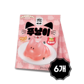 푸냥이 푸딩 젤리 복숭아맛 noi, 6개, 90g