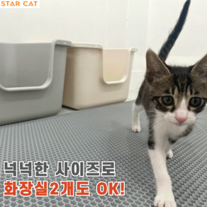 스타캣 국내제작 고양이 모래매트 사막화 방지 매트 고양이 화장실 특대형, 그레이, 1개