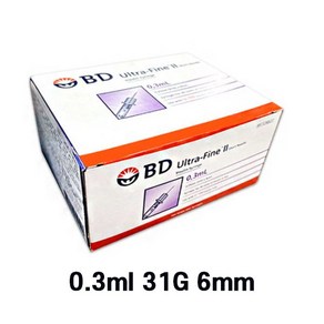 BD 인슐린 주사기 울트라파인 0.3cc 0.5cc 1cc 6mm 8mm 일회용 멸균 당뇨 시린지 애견 실린지