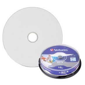 버바팀 Vebatim CD-R / DVD-R / RW / DL / 700MB 4.7GB 8.5GB 25GB 50GB 블루레이, BD-R 25GB 프린터블 10p CAKE 6X, 1개