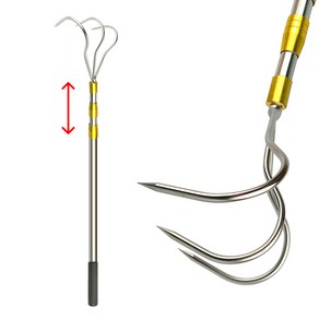 JSS&D 세발후크세트 1.5M 갯벌 해루질 낚시 작살 갈고리 물고기 문어잡이