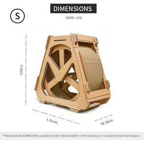 런캣 고양이 운동기구 쳇바퀴 러닝친환경 새끼 장난감 휠 재미있는 게임 긁는 패드 골판지, s, 1개