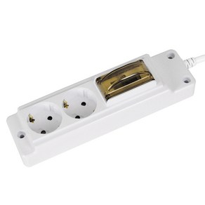 현대일렉트릭 현대일렉트릭 고용량 2구 누전 차단기 멀티탭 1.5M 20A 4000W D-HGN-22, 1개