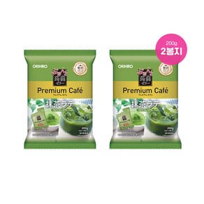 프리미엄 카페 곤약젤리 녹차라떼(말차라떼)맛 일본 오리히로, 200g, 2개