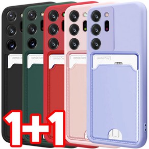 벌크온 1+1 갤럭시 노트20 카드 수납 포켓 카메라 보호 풀커버 실리콘 컬러 휴대폰 케이스