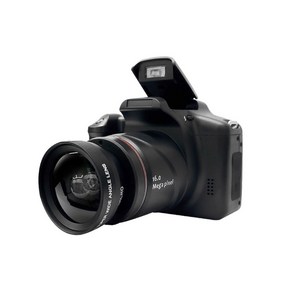 휴대용 카메라 SLR 디지털 캠코더 16X 줌 16MP HD 출력 셀카, Black