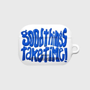 어프어프 에어팟프로-하드 이어폰 케이스, GOOD THINGS TAKE TIME-WHITE, 1개